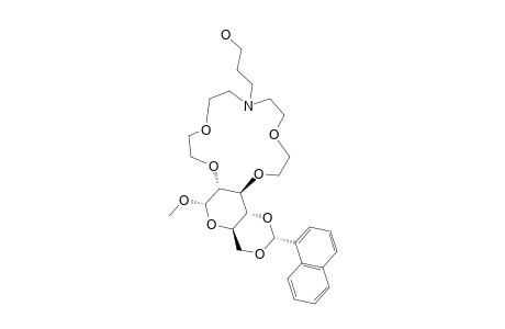 METHYL-4,6-O-(1-NAPHTHYL)-METHYLENE-2,3-DIDEOXY-ALPHA-D-GLUCOPYRANOSIDO-(2,3-H)-N-HYDROXYPROPYL-1,4,7,10-TETRAOXA-13-AZACYCLOPENTADECANE