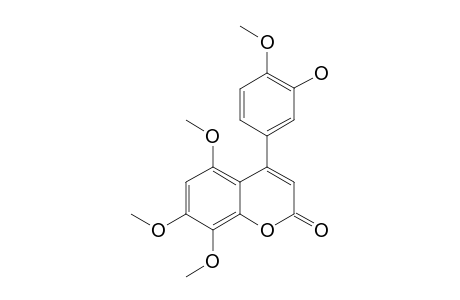 3'-HYDROXY-5,7,8,4'-TETRAMETHOXY-4-PHENYLCOUMARIN