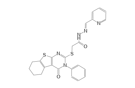 2-[(4-oxo-3-phenyl-3,4,5,6,7,8-hexahydro[1]benzothieno[2,3-d]pyrimidin-2-yl)sulfanyl]-N'-[(E)-2-pyridinylmethylidene]acetohydrazide