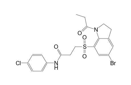 propanamide, 3-[[5-bromo-2,3-dihydro-1-(1-oxopropyl)-1H-indol-7-yl]sulfonyl]-N-(4-chlorophenyl)-