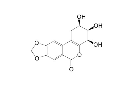 2-rel,3-cis,4-cis-Trihydroxy-8,9-methylendioxy-1,2,3,4-tetrahydrodibenzo[b,d]pyran-6-one