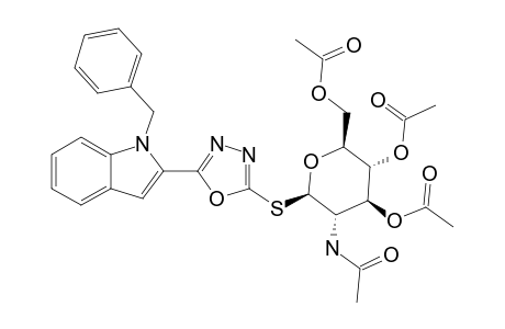 2-(2-ACETAMIDO-3,4,6-TRI-O-ACETYL-2-DEOXY-BETA-D-GLUCOPYRANOSYLSULFANYL)-5-(1-BENZYL-1H-INDOL-2-YL)-1,3,4-OXADIAZOLE
