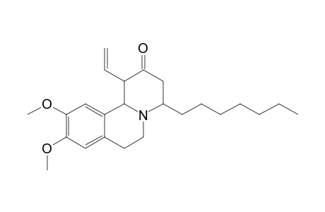 9,10-Dimethoxy-1(Z)-ethenyl-4-heptyl-2-oxo-1,3,4,6,7,11b-hexahydrobenzo[a]quinolizine