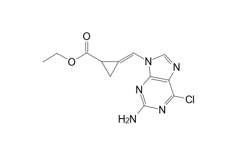 (E)-2-Amino-6-chloro-9-(2-carbethoxycyclopropylidene)methyl)purine