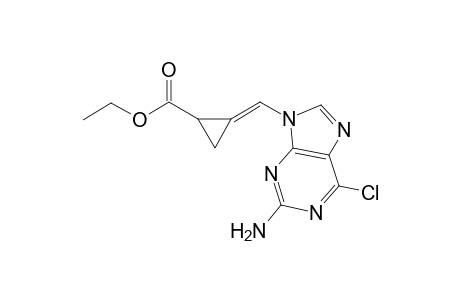 (E)-2-Amino-6-chloro-9-(2-carbethoxycyclopropylidene)methyl)purine