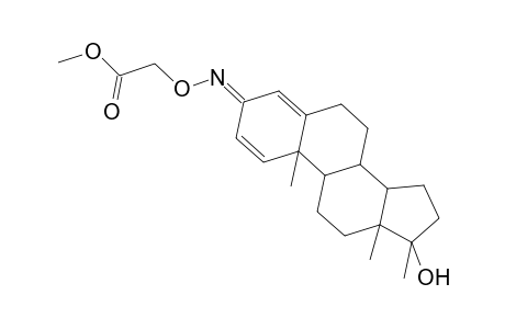 Acetic acid, [[[(17.beta.)-17-hydroxy-17-methylandrosta-1,4-dien-3-ylidene]amino]oxy]-, methyl ester