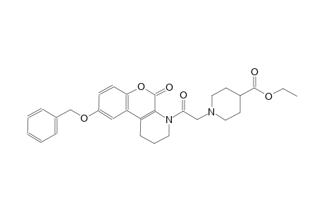 ethyl 1-{2-[9-(benzyloxy)-5-oxo-1,2,3,5-tetrahydro-4H-chromeno[3,4-b]pyridin-4-yl]-2-oxoethyl}-4-piperidinecarboxylate