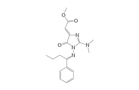 (2Z)-2-[2-dimethylamino-5-keto-1-(1-phenylbutylideneamino)imidazol-4-ylidene]acetic acid methyl ester