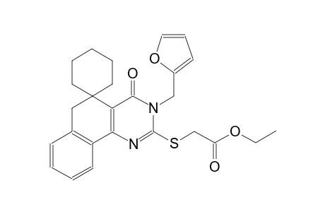 ethyl 2-((3-(furan-2-ylmethyl)-4-oxo-4,6-dihydro-3H-spiro[benzo[h]quinazoline-5,1'-cyclohexan]-2-yl)thio)acetate