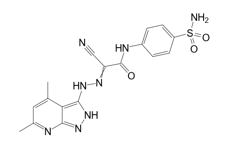 2-(2-(4,6-dimethyl-2H-pyrazolo[3,4-b]pyridin-3-yl)hydrazono)-3-((4-aminosulfonylphenyl)amino)-3-oxopropanenitrile