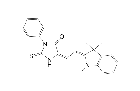 (5E)-3-phenyl-2-thioxo-5-[(2Z)-2-(1,3,3-trimethyl-1,3-dihydro-2H-indol-2-ylidene)ethylidene]-4-imidazolidinone