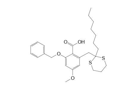 2-benzyloxy-6-[(2'-heptyl-1',3'-dithian-2'-yl)methyl]-4-methoxybenzoic acid