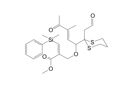 (2E)-Methyl 3-[dimethyl(phenyl)silyl]-2-{(E)-1'-[2"-formylmethyl)-1",3"-dithian-2"-yl]-3'-methyl-4'-oxopent-2'-enyloxymethyl}propanoate