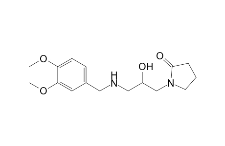 1 -[2 -Hydroxy-3 -(3,4 -dimethoxybenzylamino) -propyl]pyrrolidin-2 -one hydrochloride