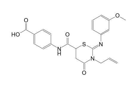 4-[({(2Z)-3-allyl-2-[(3-methoxyphenyl)imino]-4-oxo-1,3-thiazinan-6-yl}carbonyl)amino]benzoic acid