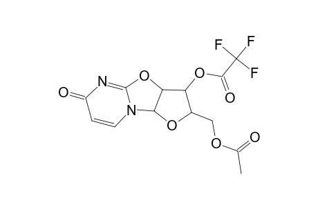 Acetic acid, trifluoro-, 2-[(acetyloxy)methyl]-2,3,3a,9a-tetrahydro-6-oxo-6H-furo[2',3':4,5]oxazolo[3,2-a]pyrimidin-3-yl ester, [2R-(2.alpha.,3.beta.,3a.beta.,9a.beta.)]-