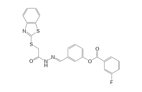 3-((E)-{2-[2-(1,3-benzothiazol-2-ylsulfanyl)acetyl]hydrazono}methyl)phenyl 3-fluorobenzoate
