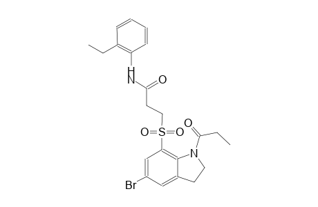 propanamide, 3-[[5-bromo-2,3-dihydro-1-(1-oxopropyl)-1H-indol-7-yl]sulfonyl]-N-(2-ethylphenyl)-