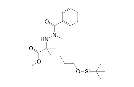 Methyl 2-(2-benzoyl-2-methylhydrazinyl)-6-(tert-butyldimethylsilyloxy)-2-methyl-hexanoate