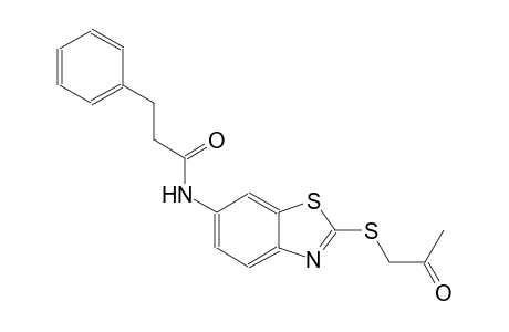 N-{2-[(2-oxopropyl)sulfanyl]-1,3-benzothiazol-6-yl}-3-phenylpropanamide