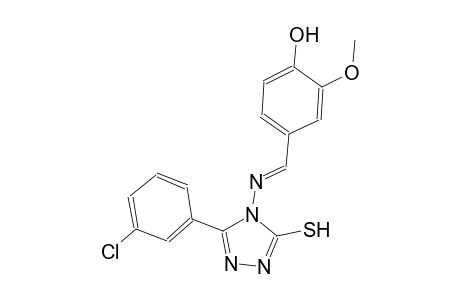 4-((E)-{[3-(3-chlorophenyl)-5-sulfanyl-4H-1,2,4-triazol-4-yl]imino}methyl)-2-methoxyphenol