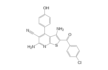 3,6-Diamino-2-[(4-chlorophenyl)carbonyl]-4-(4-hydroxyphenyl)thieno[2,3-b]pyridine-5-carbonitrile