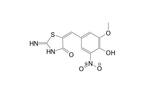 (5E)-5-(4-hydroxy-3-methoxy-5-nitrobenzylidene)-2-imino-1,3-thiazolidin-4-one