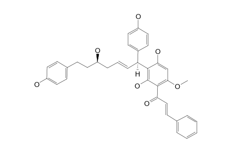 7-EPIKATSUMAIN_C;(2-E)-{2,4-DIHYDROXY-3-[(1-S,2-E,5-R)-5-HYDROXY-1,7-BIS-(4-HYDROXYPHENYL)-2-HEPTEN-1-YL]-6-METHOXYPHENYL}-3-PHENYL-2-PROPEN-1-ONE
