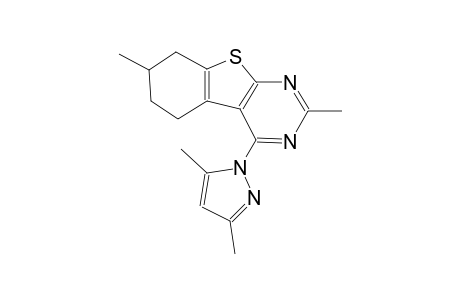 benzo[4,5]thieno[2,3-d]pyrimidine, 4-(3,5-dimethyl-1H-pyrazol-1-yl)-5,6,7,8-tetrahydro-2,7-dimethyl-