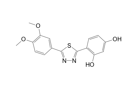 4-(5-(3,4-Dimethoxyphenyl)-1,3,4-thiadiazol-2-yl)benzene-1,3- diol