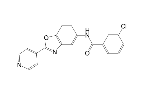 3-chloro-N-[2-(4-pyridinyl)-1,3-benzoxazol-5-yl]benzamide