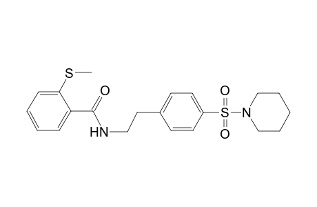 2-(methylthio)-N-[2-(4-piperidinosulfonylphenyl)ethyl]benzamide