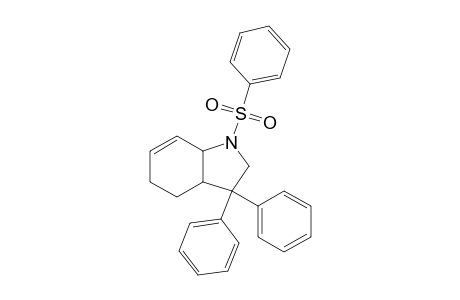 (+-)-(3aS,8aR)-3,3-Diphenyl-1-(phenylsulfonyl)-1,3,3a,4,5,7a-hexahydro-1H-indole