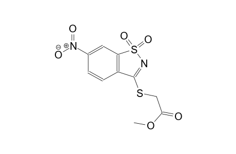 acetic acid, [(6-nitro-1,1-dioxido-1,2-benzisothiazol-3-yl)thio]-, methyl ester