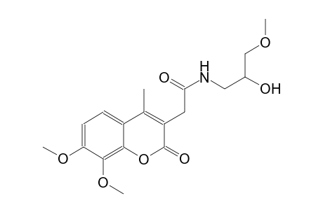 2H-1-benzopyran-3-acetamide, N-(2-hydroxy-3-methoxypropyl)-7,8-dimethoxy-4-methyl-2-oxo-