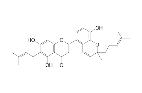 5,7-Dihydroxy-2-[8-hydroxy-2-methyl-2-(4-methylpent-3-enyl)-1-benzopyran-5-yl]-6-(3-methylbut-2-enyl)-3,4-dihydro-2H-1-benzopyran-4-one