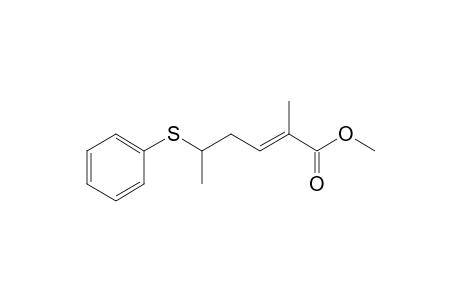 2-Hexenoic acid, 2-methyl-5-(phenylthio)-, methyl ester, (E)-