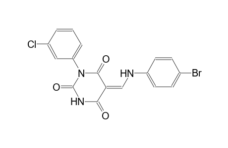 (5Z)-5-[(4-bromoanilino)methylene]-1-(3-chlorophenyl)-2,4,6(1H,3H,5H)-pyrimidinetrione