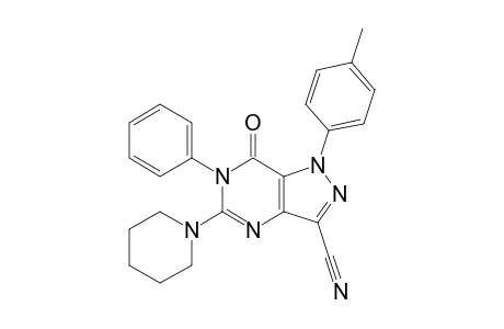 3-Cyano-6-phenyl-5-(piperidin-1-yl)-1-p-tolyl-1H-pyrazolo[4,3-d]pyrimidin-7(6H)-one