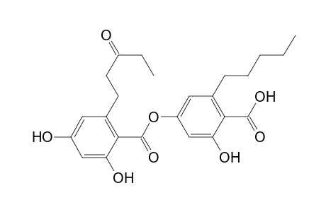 Benzoic acid, 2,4-dihydroxy-6-(3-oxopentyl)-, 4-carboxy-3-hydroxy-5-pentylphenyl ester