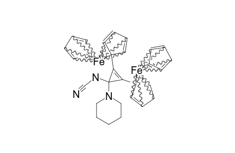 3-CYANOAMINO-1,2-DIFERROCENYL-3-PIPERIDINO-CYCLOPROPENE