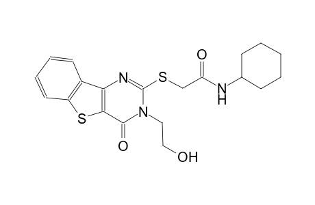 N-cyclohexyl-2-{[3-(2-hydroxyethyl)-4-oxo-3,4-dihydro[1]benzothieno[3,2-d]pyrimidin-2-yl]sulfanyl}acetamide