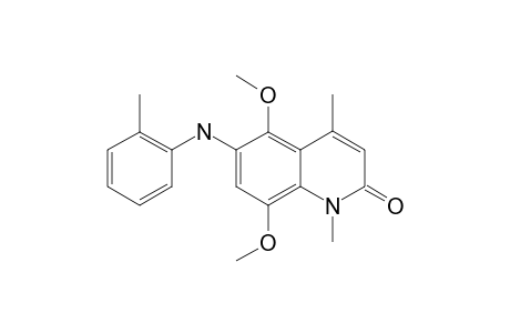 5,8-DIMETHOXY-1,4-DIMETHYL-6-(ORTHO-TOLYLAMINO)-QUINOLIN-2(1H)-ONE