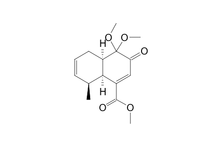Methyl (4aR*,8S*,8aS*)-4,4-dimethoxy-8-methyl-3-oxo-3,4,4a,5,8,8a-hexahydro-1-naphthalenecarboxylate