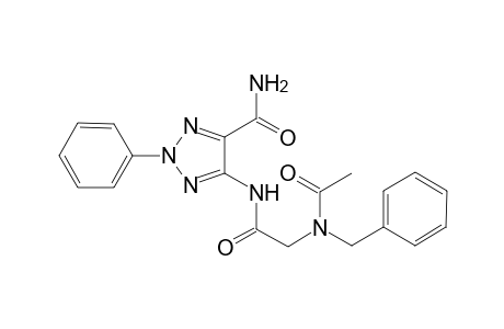 5-[2-[ethanoyl-(phenylmethyl)amino]ethanoylamino]-2-phenyl-1,2,3-triazole-4-carboxamide