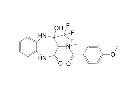 4-methoxy-N-methyl-N-[4-oxidanyl-2-oxidanylidene-4-(trifluoromethyl)-3,5-dihydro-1H-1,5-benzodiazepin-3-yl]benzamide