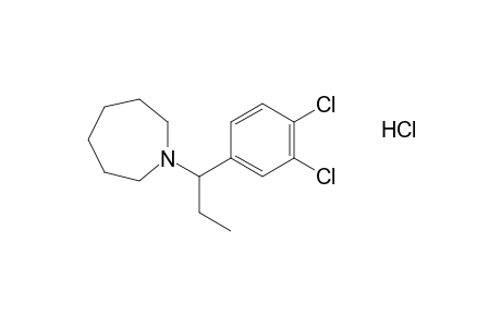 1-(3,4-dichloro-a-ethylbenzyl)hexahydro-1H-azepine, hydrochloride