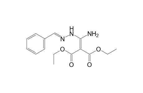 2-[amino-[(2E)-2-(phenylmethylene)hydrazinyl]methylidene]propanedioic acid diethyl ester