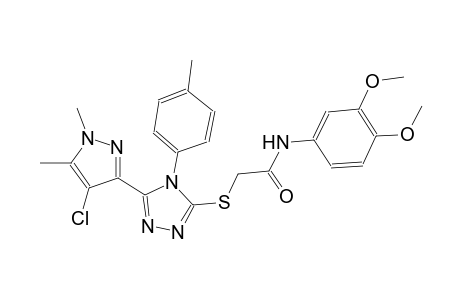 2-{[5-(4-chloro-1,5-dimethyl-1H-pyrazol-3-yl)-4-(4-methylphenyl)-4H-1,2,4-triazol-3-yl]sulfanyl}-N-(3,4-dimethoxyphenyl)acetamide