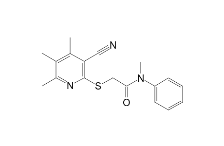 2-(3-cyano-4,5,6-trimethyl-pyridin-2-yl)sulfanyl-N-methyl-N-phenyl-ethanamide